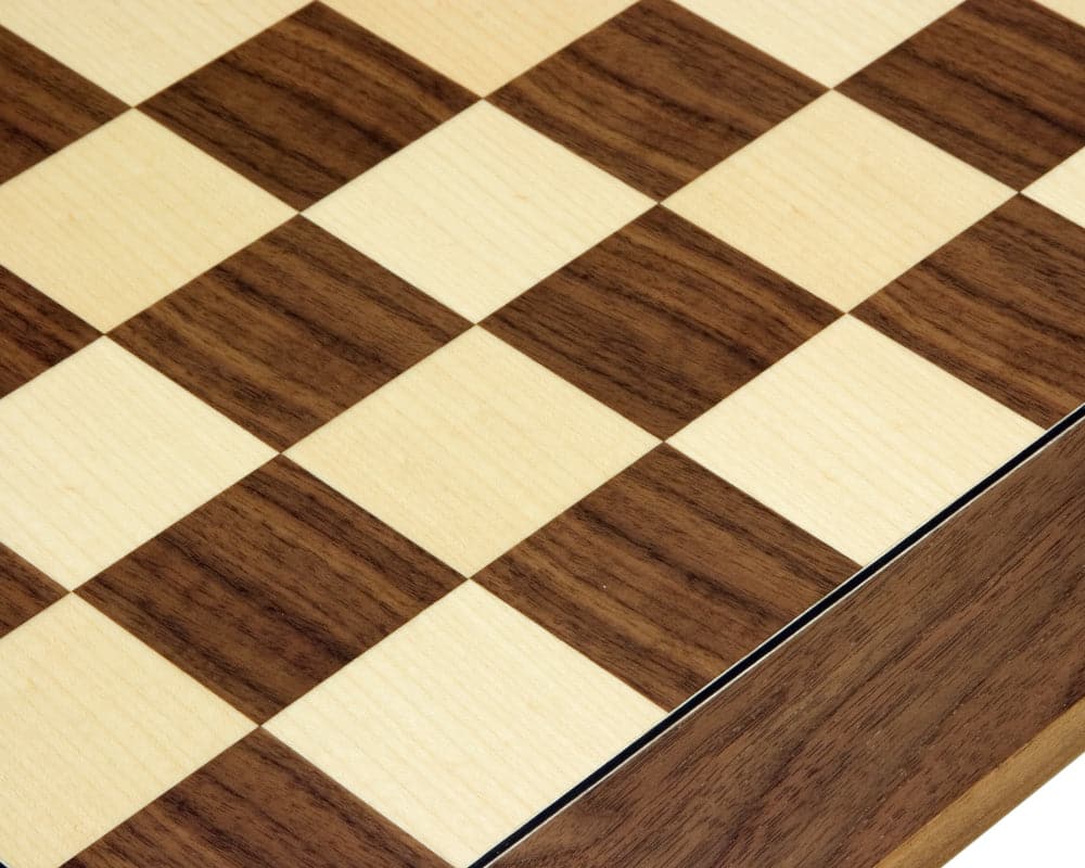 19.7 Inch Walnut and Maple Deluxe Chess Board with 1.9 Inch Squares Made by Rechapados Ferrer of Spain