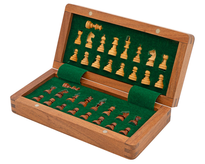 Deluxe Hardwood Folding Travel 7.5 Inch Chess Set - Magnetic