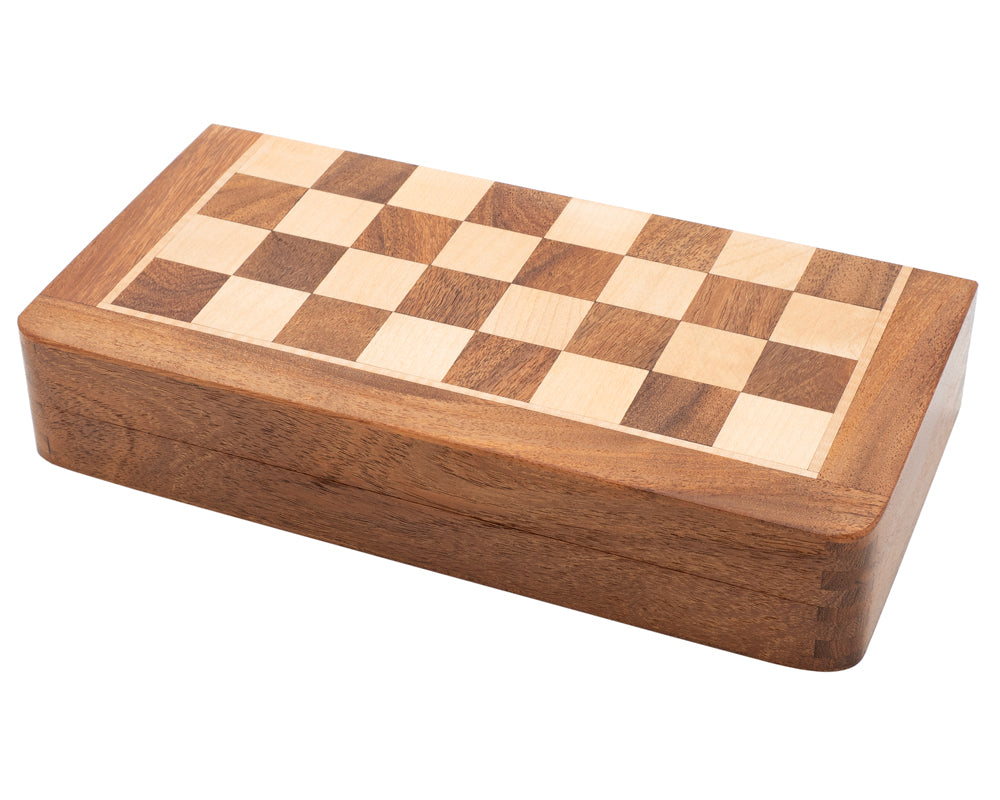 Deluxe Hardwood Folding Travel 10 Inch Chess Set - Magnetic