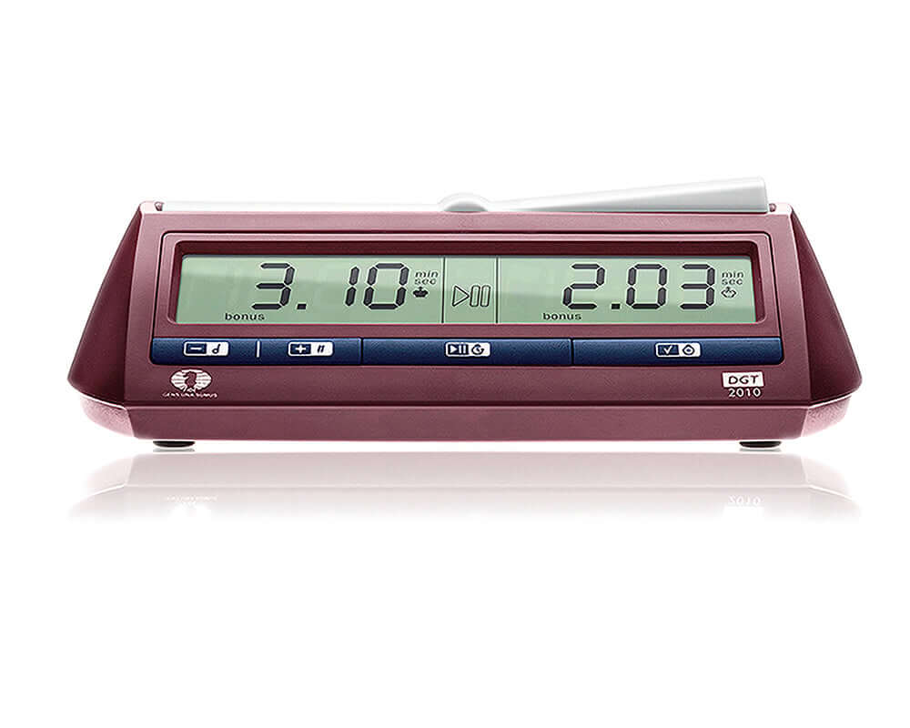 DGT 2010 Professional Digital Chess Clock displaying time settings