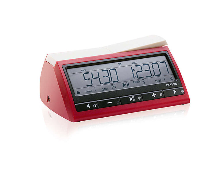 DGT 3000 Game Timer, advanced chess clock compatible with DGT E boards, replaces DGTXL, 0.8 kg, industry-leading precision.