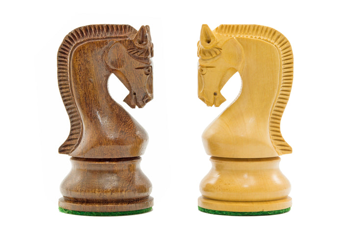 Leningrad Series Acacia Chess Men Knights - Dark and Light Handcrafted Pieces