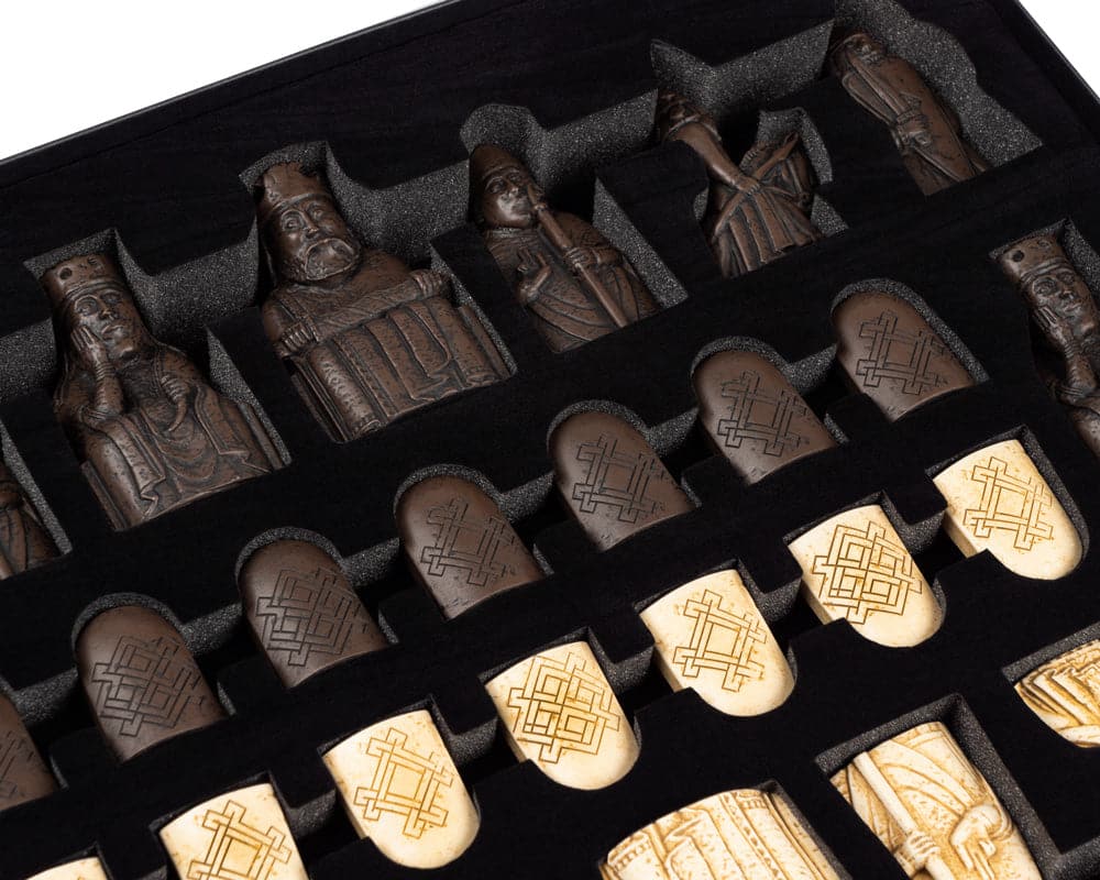 Lewis Chessmen set - Official Regency Chess superb quality pieces handcrafted in the UK, laser-scanned from originals, in gift packaging