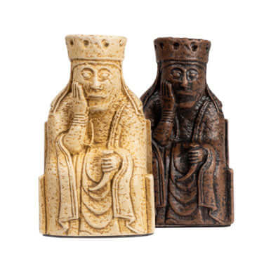 Isle of Lewis Additional Queens Medium Size chess replacement pieces in natural and dark finish