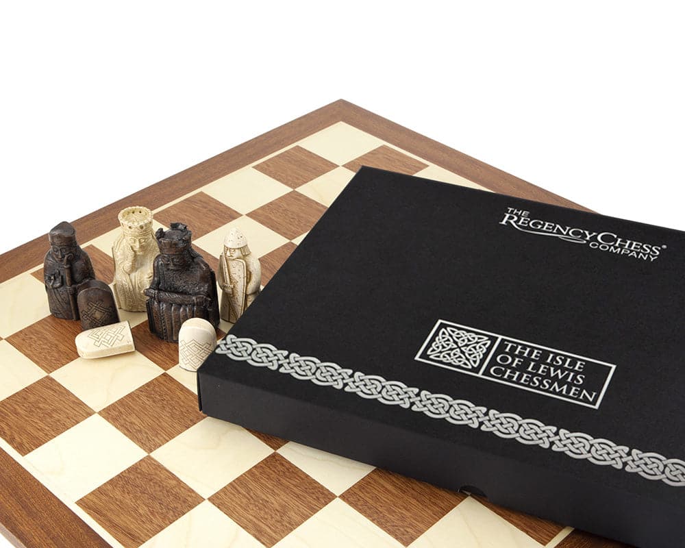 Isle of Lewis Chess Set with Mahogany and Maple Board from Regency Chess Company