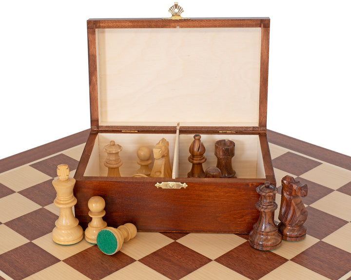 French Knight Sheesham Mahogany Chess Set