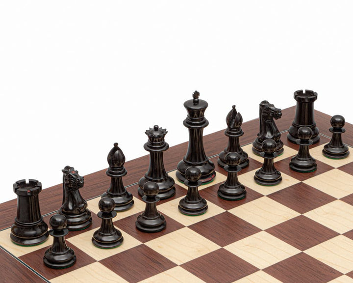 The 1849 Original Staunton Ebony and Palisander Luxury Chess Set on a Beautifully Crafted 23.6 inch Board with Intricate Pieces