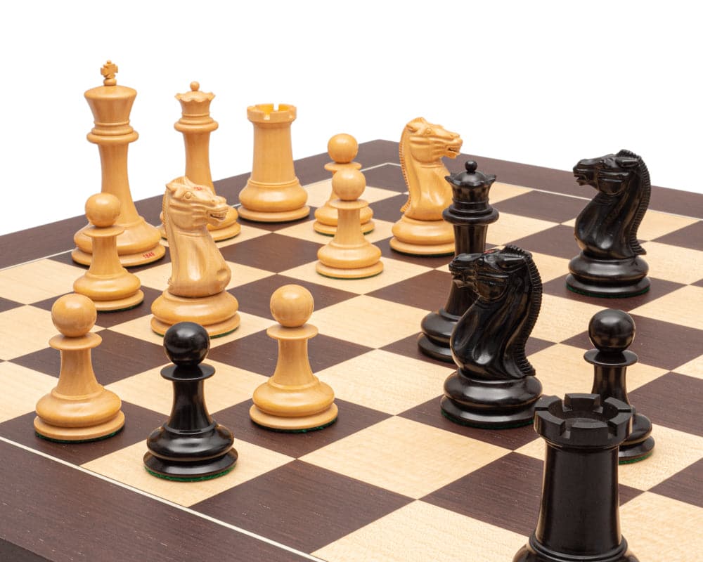 JJ Cooke Reproduction Ebony and Wenge Luxury Chess Set with beautifully crafted pieces and deluxe board from Spain