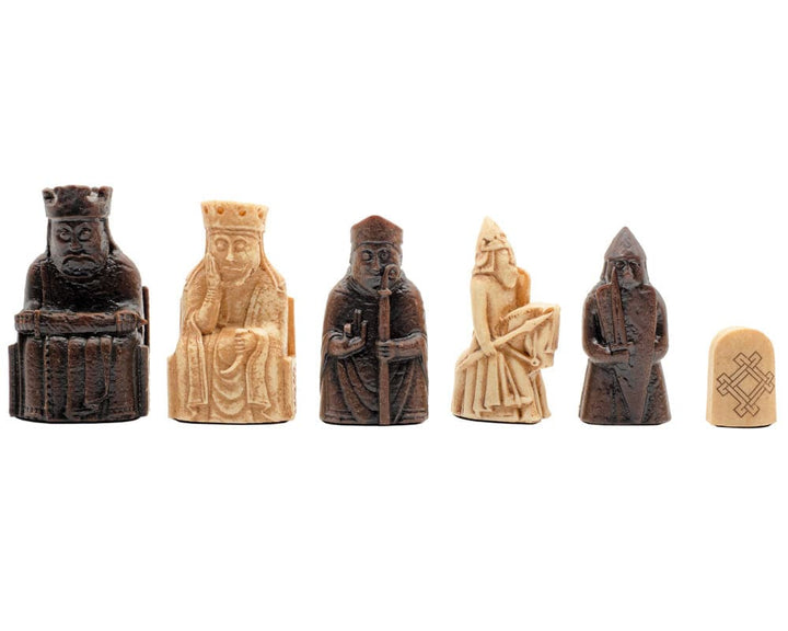 Isle of Lewis chess pieces intricately designed, showcasing the luxury and elegance of the medieval-themed chess men set.