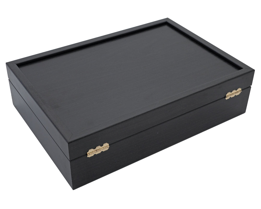 Dark Wood Chess Piece Storage Case - Large