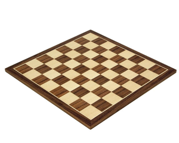 13.75 Inch Walnut and Maple Chess Board with 1.5 Inch Playing Squares Crafted in Spain by Rechapados Ferrer S.A.