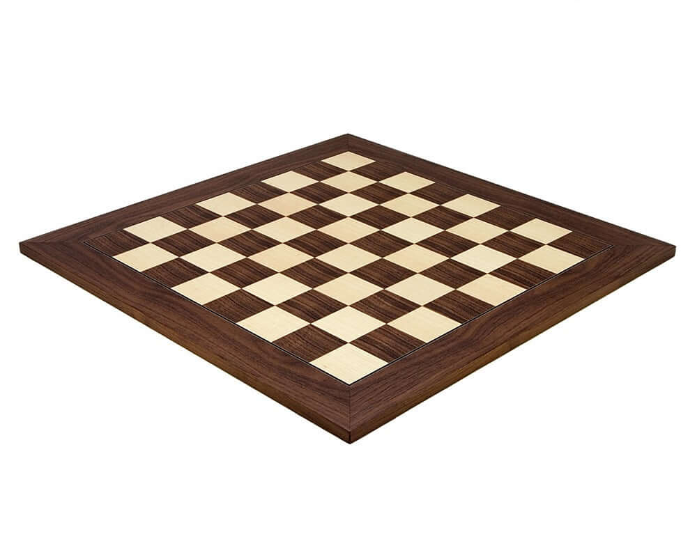 21.7 inch Montgoy Palisander and Maple deluxe chess board by Rechapados Ferrer, with 2.17 inch squares.