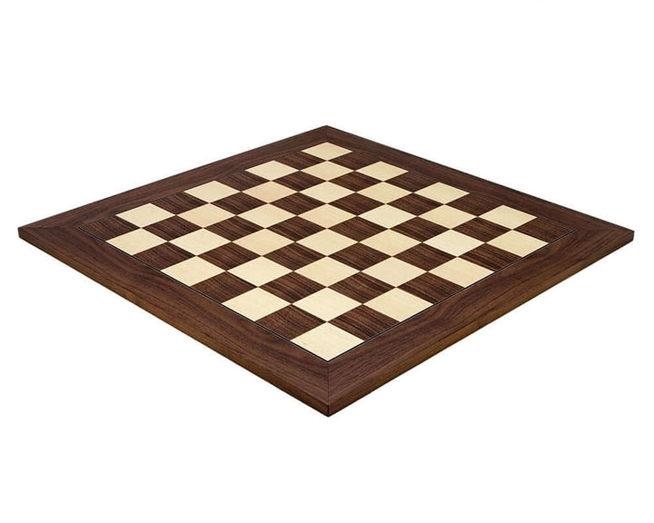 21.7 inch Montgoy Palisander and Maple deluxe chess board by Rechapados Ferrer, with 2.17 inch squares.